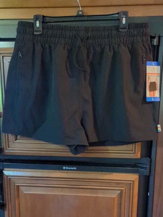 OP Pants - OP Women’s Black Athletic Shorts with Zipper Pockets